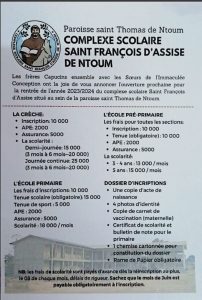 Projet du collège St François d'Assise, Paroisse de Ntoum, Capucins au Gabon