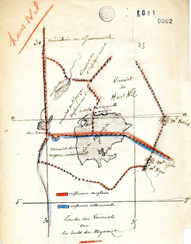 Carte du Haut-Nil dit Ouganda (v.1894) – Archives des OPM / G81